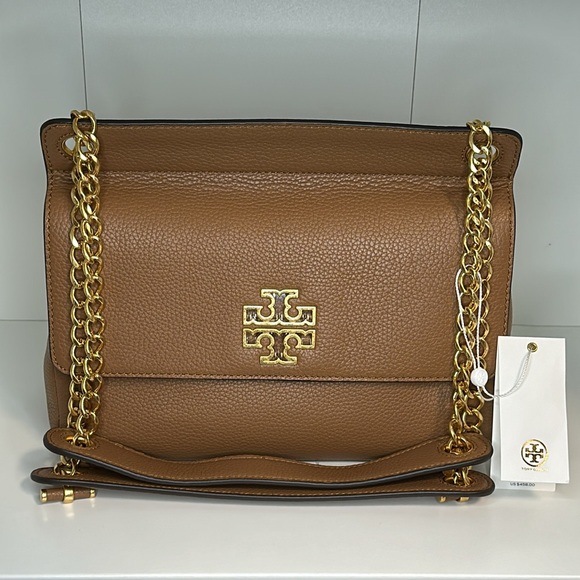Tory Burch Handbags - Tory Burch Britten Flap Shoulder Bag— Bark/209
